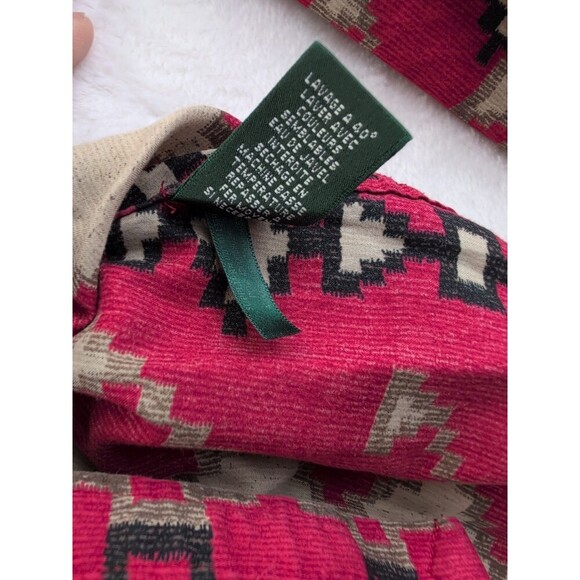 Lauren Ralph Lauren Aztec Southwestern Blouse Womens Large Collared Neck - Picture 10 of 14